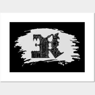 Gothic letter K– Alphabet typography Posters and Art